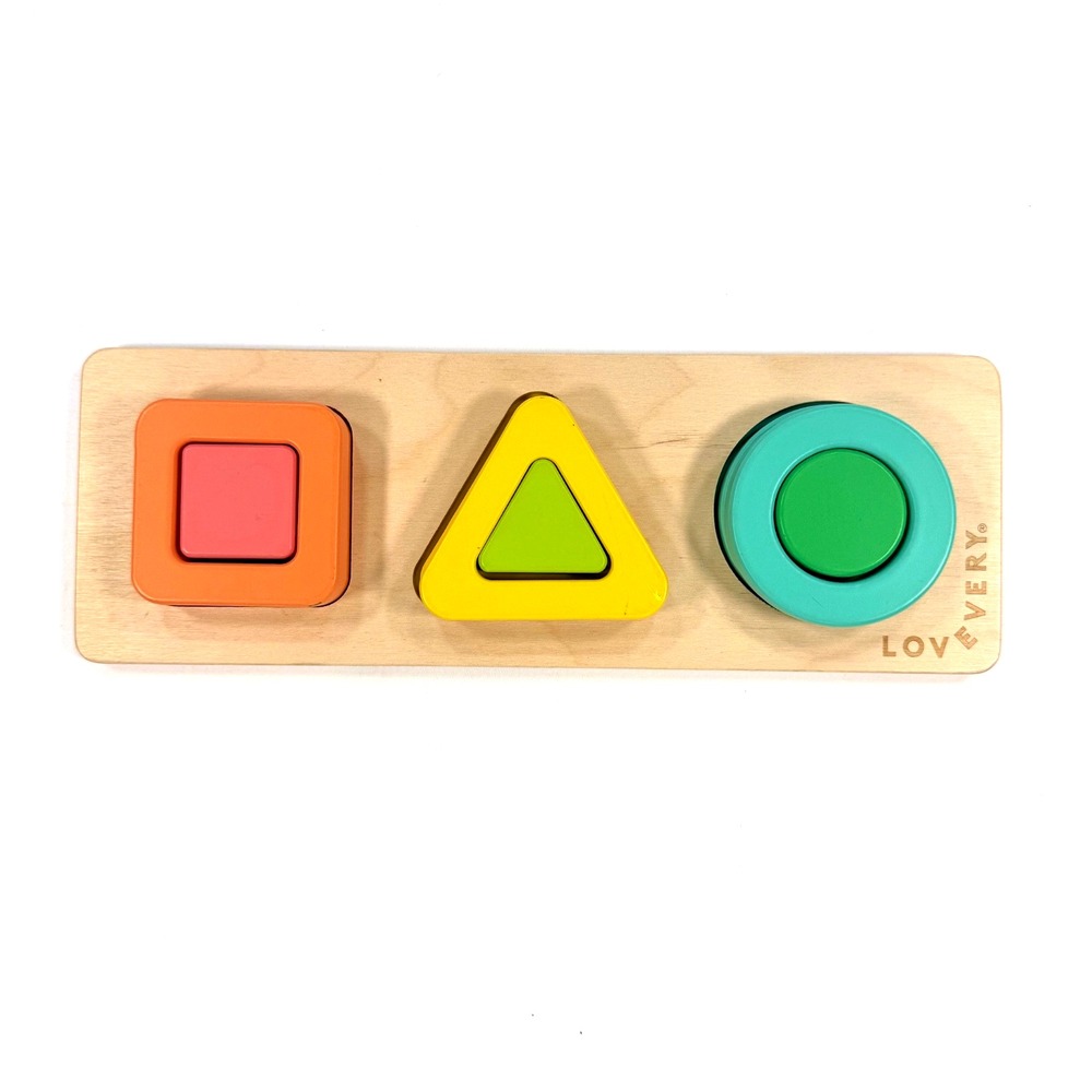 Lovevery Wooden Montessori Shape Puzzle Stacker Toddler 18-24‎ Months Toy
